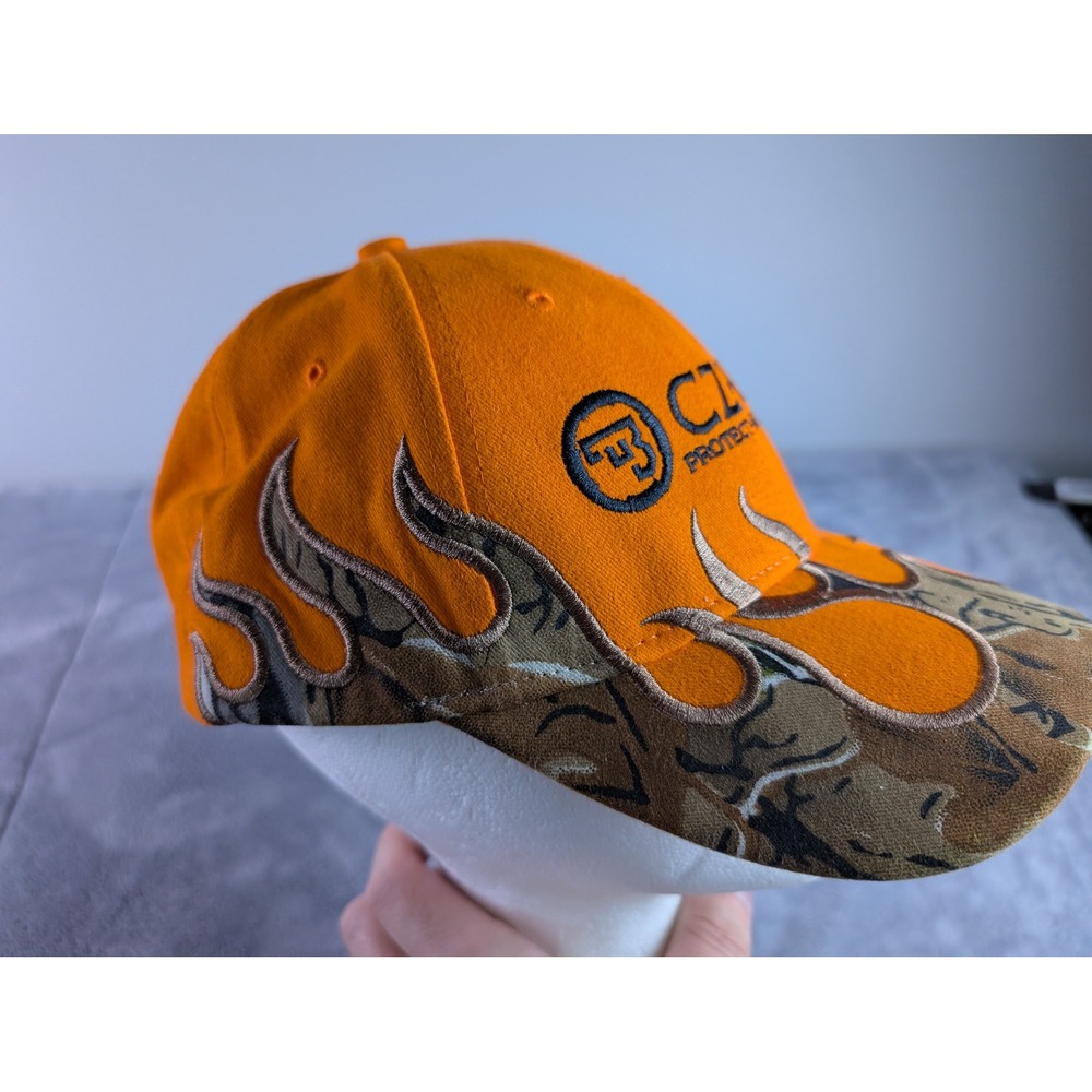 CZ-USA Firearms Manufacturer Protect Hunt Compete Blaze Orange Camo Flame Cap - Picture 3 of 6